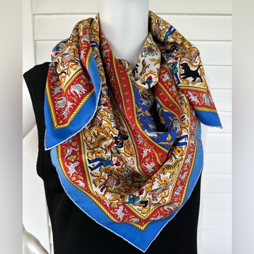 🔹 Hermès Silk scarf  CHASSE EN INDE